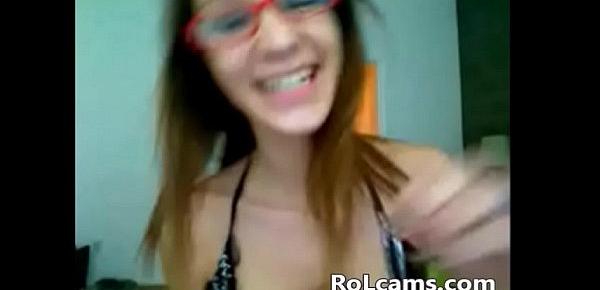  Nerd sexy teen undressing on webcam